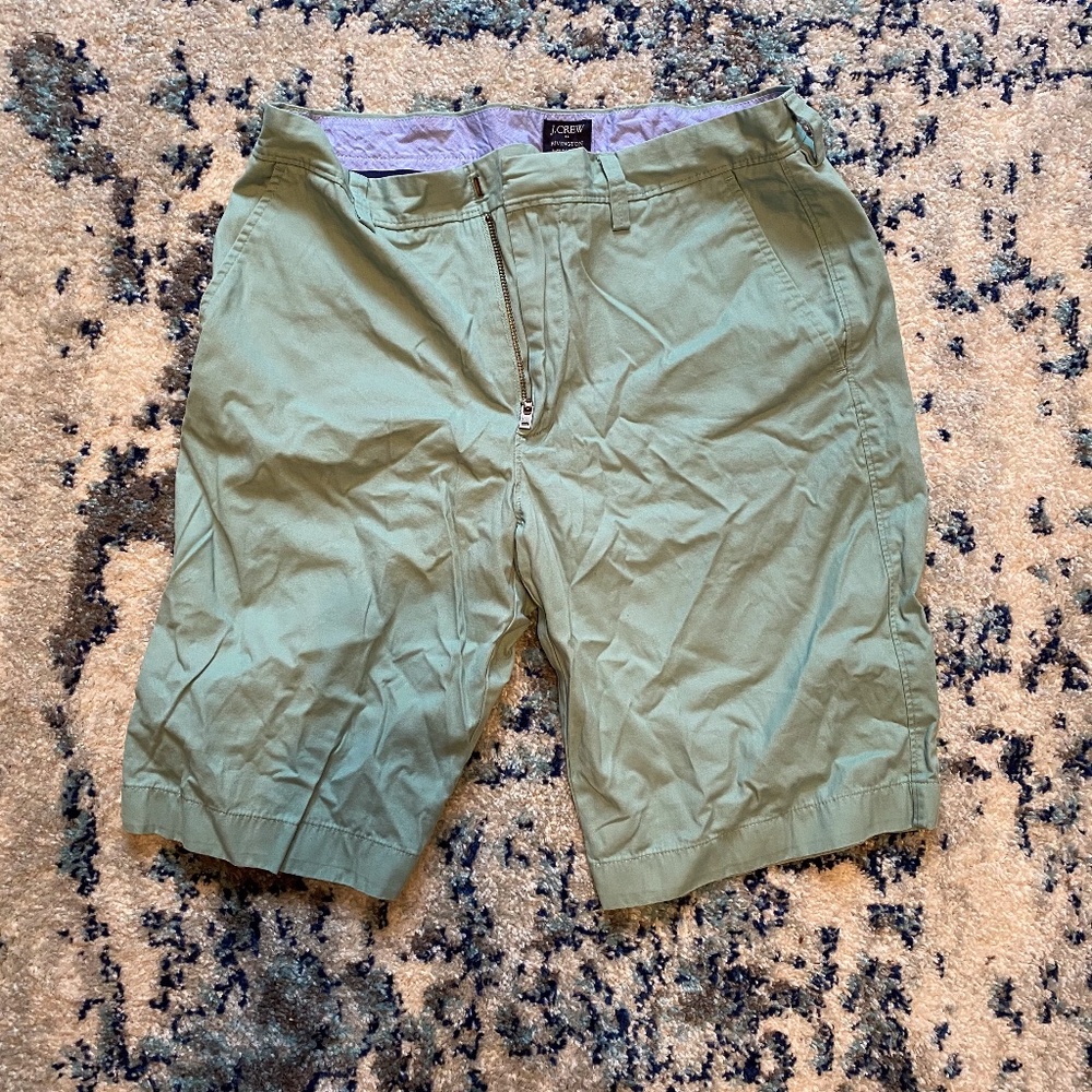J Crew Green Mens Chino Shorts Size 32